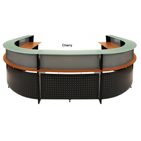 Semi-Circular Glass Top Reception Desk